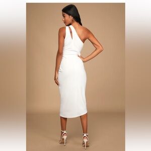 NWT So Flirty White One-Shoulder Cutout Asymmetrical Dress size M